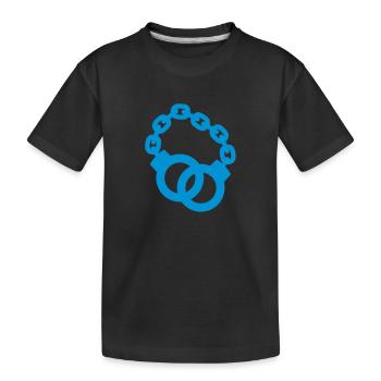 menottes verrouillées policier ou dame - T-shirt bio Premium Enfant - noir - Devant