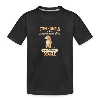 Beagle Hund Hundehalter - Kinder Premium Bio T-Shirt - Schwarz - Vorne