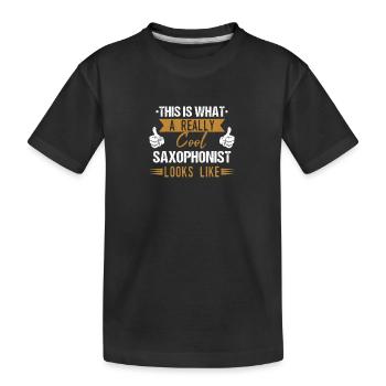 Saxophone Saxophone - Kids' Premium Organic T-Shirt - black - Front