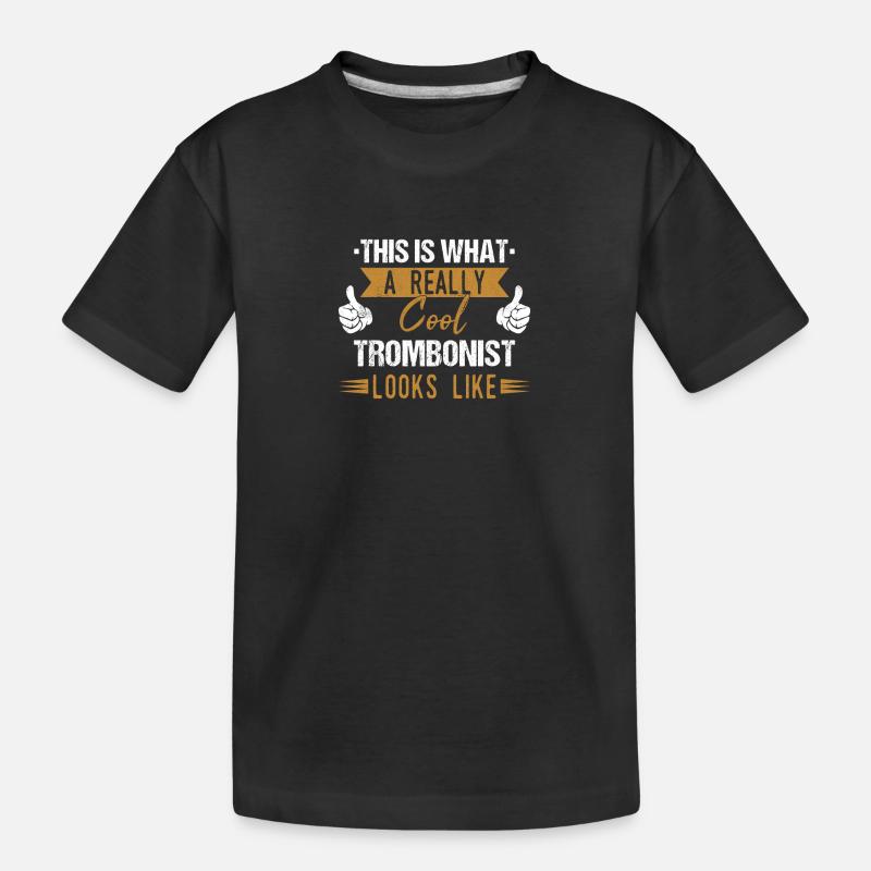 Posaune - Kinder Premium Bio T-Shirt - Schwarz