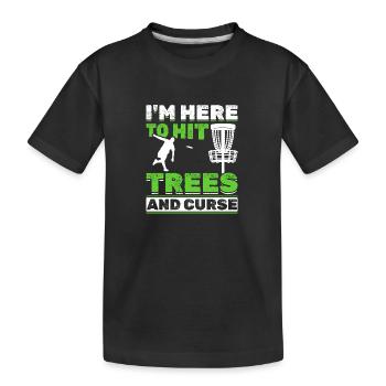 Frisbee Disc Golf - Kids' Premium Organic T-Shirt - black - Front