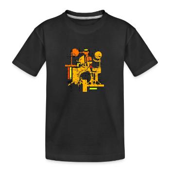 Drummer chill color - Kinder Premium Bio T-Shirt - Schwarz - Vorne