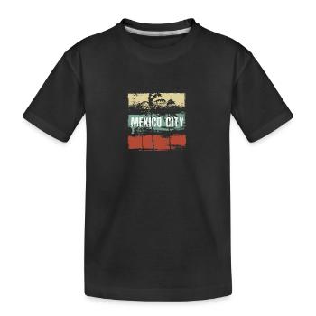Mexico City Artistic Vacation Souvenir Abstract - Kids' Premium Organic T-Shirt - black - Front