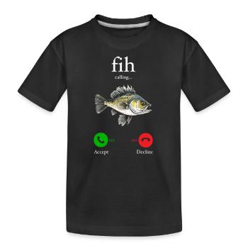 Lustiger Fih Fisch Meme Fisch Fih Lustiger falsch geschriebener Fisch - Kinder Premium Bio T-Shirt - Schwarz - Vorne