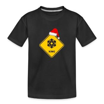 "Flocons de neige" avec bonnet de Noel - T-shirt bio Premium Enfant - noir - Devant