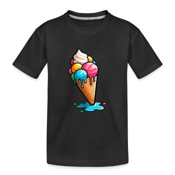 Ice Cones Ice Cream Scoops Ice Cream Cone Ice Cream - Kids' Premium Organic T-Shirt - black - Front