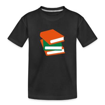 Bücher - Kinder Premium Bio T-Shirt - Schwarz - Vorne