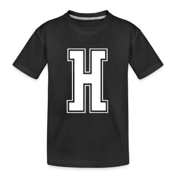 Varsity Letter H College Look - Kids' Premium Organic T-Shirt - black - Front