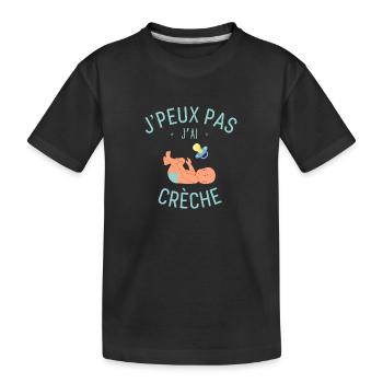J peux pas j ai crèche - T-shirt bio Premium Enfant - noir - Devant