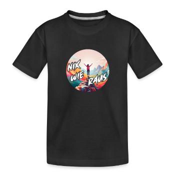 Nix wie raus - in die Natur - auf die Berge. Frau - Kinder Premium Bio T-Shirt - Schwarz - Vorne