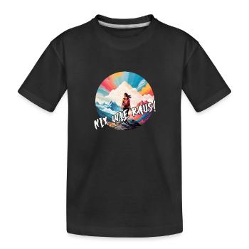 Nix wie raus - in die Natur - auf die Berge. Frau - Kinder Premium Bio T-Shirt - Schwarz - Vorne