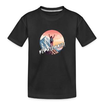 Nix wie raus in die Natur auf die Berge wandern - Kinder Premium Bio T-Shirt - Schwarz - Vorne