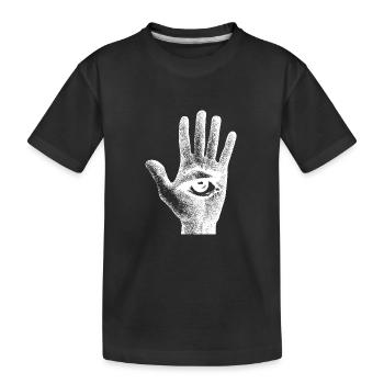 L’œil de la main qui voit tout - T-shirt bio Premium Enfant - noir - Devant