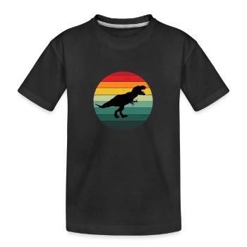 Tyrannosaurus schwarz Vintage - Kinder Premium Bio T-Shirt - Schwarz - Vorne