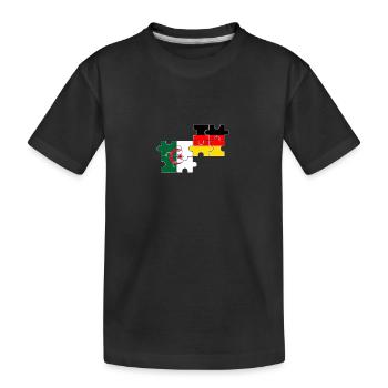 Algerien Deutschland Flagge Deutsch Algerier - Kinder Premium Bio T-Shirt - Schwarz - Vorne