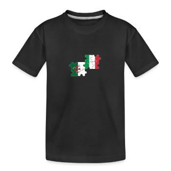 Algerien Italien Flagge Italienisch Algerier - Kinder Premium Bio T-Shirt - Schwarz - Vorne