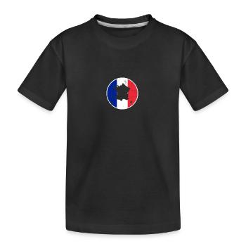 France Carte Drapeau français Français - T-shirt bio Premium Enfant - noir - Devant