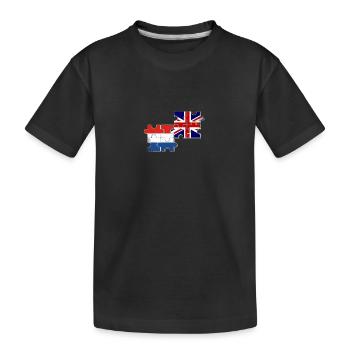 Niederlande UK Flagge Britisch Niederländisch - Kinder Premium Bio T-Shirt - Schwarz - Vorne