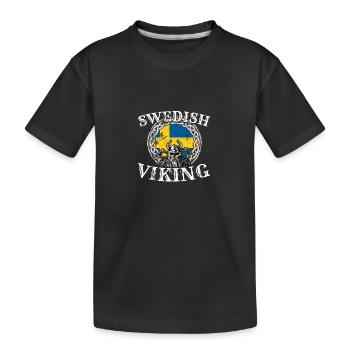 Swedish Viking Sweden Swedish Flag Vikings - Kids' Premium Organic T-Shirt - black - Front