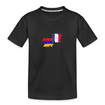 Armenien Frankreich Flagge Armenier - Kinder Premium Bio T-Shirt - Schwarz - Vorne