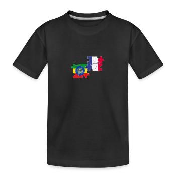 France Ethiopia Flag Ethiopian - Kids' Premium Organic T-Shirt - black - Front
