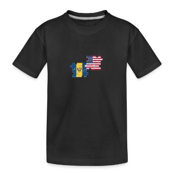 Barbados USA Flag American Barbados - Kids' Premium Organic T-Shirt - black - Front