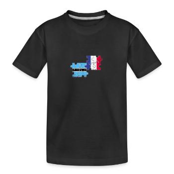 Botswana Frankreich Vintage Flagge Botsuaner - Kinder Premium Bio T-Shirt - Schwarz - Vorne