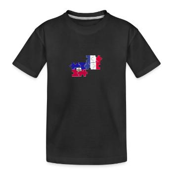 Haiti Frankreich Flagge Franzose Haitianer - Kinder Premium Bio T-Shirt - Schwarz - Vorne