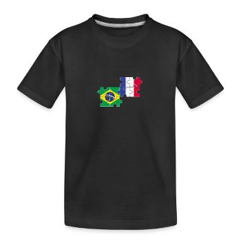 Brazil France Flag Brazilian - Kids' Premium Organic T-Shirt - black - Front