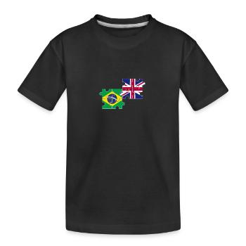 Brazil UK Flag British Brazilian - Kids' Premium Organic T-Shirt - black - Front