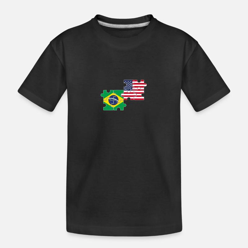 Brésil États-Unis Drapeau Brésil - T-shirt bio Premium Enfant - noir