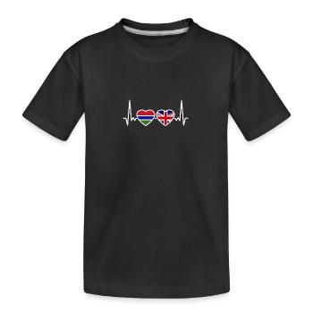 Gambie Drapeau de battement de cœur britannique Gambien britannique - T-shirt bio Premium Enfant - noir - Devant
