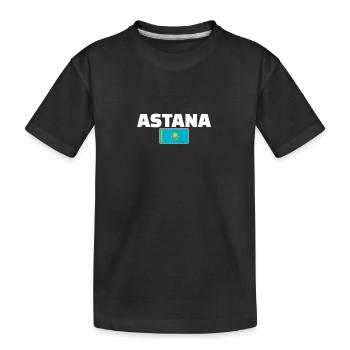 Astana Kasachstan Kasachische Flagge Kasache - Kinder Premium Bio T-Shirt - Schwarz - Vorne