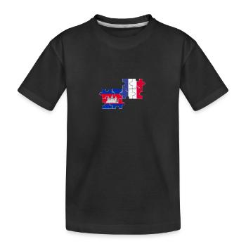 Cambodge France Drapeau Cambodgien - T-shirt bio Premium Enfant - noir - Devant