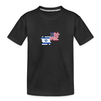 Israel USA Flag American Israeli - Kids' Premium Organic T-Shirt - black - Front