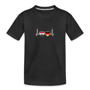 Irak Allemagne drapeau de battement de cœur Irakiens allemands - T-shirt bio Premium Enfant - noir - Devant