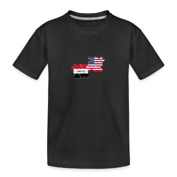 Irak USA Flagge Amerikanisch Iraker - Kinder Premium Bio T-Shirt - Schwarz - Vorne