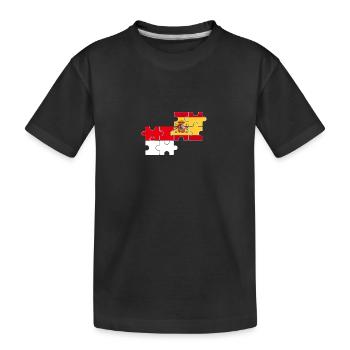 Indonesien Spanien Flagge Spanisch Indonesier - Kinder Premium Bio T-Shirt - Schwarz - Vorne