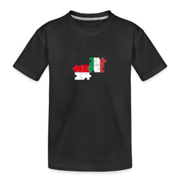 Indonesien Italien Flagge Italienisch Indonesier - Kinder Premium Bio T-Shirt - Schwarz - Vorne