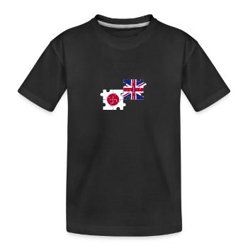 Japan UK Flagge Britisches Japanisch - Kinder Premium Bio T-Shirt - Schwarz - Vorne