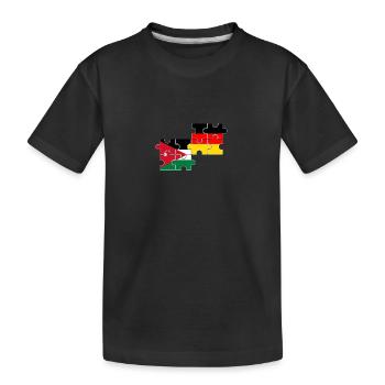 Jordanien Deutschland Flagge Deutsch Jordanier - Kinder Premium Bio T-Shirt - Schwarz - Vorne