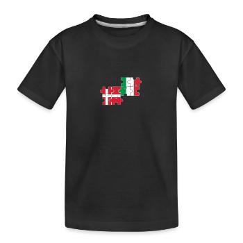 Denmark Italy Flag Italian Dane - Kids' Premium Organic T-Shirt - black - Front