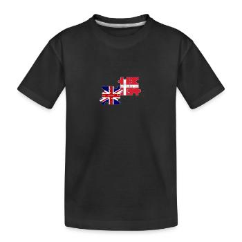 Denmark UK Flag British Danish - Kids' Premium Organic T-Shirt - black - Front