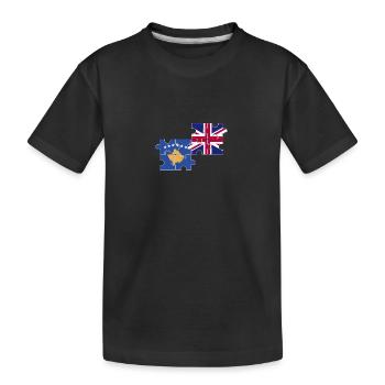 Kosovo UK Flagge Britischer Kosovar - Kinder Premium Bio T-Shirt - Schwarz - Vorne