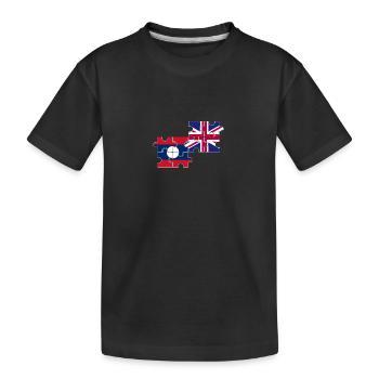 Laos UK Flagge Britisch Laote - Kinder Premium Bio T-Shirt - Schwarz - Vorne