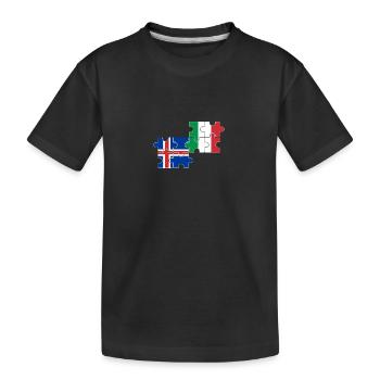 Island Italien Flagge Italienisch Isländer - Kinder Premium Bio T-Shirt - Schwarz - Vorne