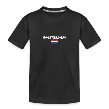 Amsterdam Pays-Bas Drapeau néerlandais - T-shirt bio Premium Enfant - noir - Devant