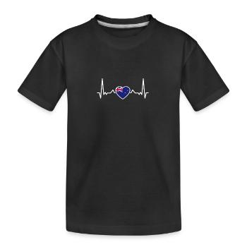 Drapeau Heartbeat de Nouvelle-Zélande Néo-Zélandais - T-shirt bio Premium Enfant - noir - Devant