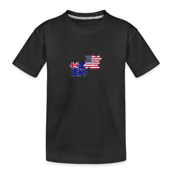 Neuseeland USA Flagge Amerikaner Neuseeländer - Kinder Premium Bio T-Shirt - Schwarz - Vorne