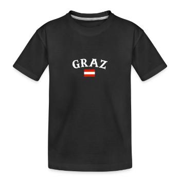 Graz, Autriche, Drapeau, Autriche, Autriche - T-shirt bio Premium Enfant - noir - Devant